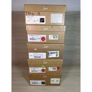 10 Louboutin boxes various sizes some with paper